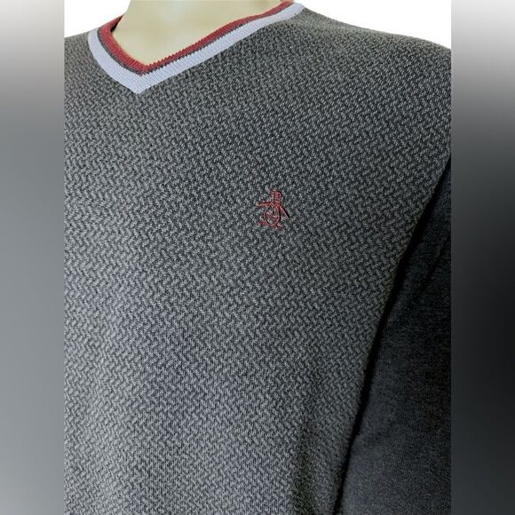 Original Penguin Men’s V-Neck Cotton Sweater in Great Condition Size Large - Picture 5 of 6
